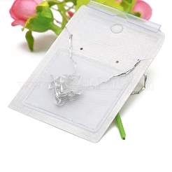 ネックレスカード用PVC粘着バッグ  透明ラベルバッグ  長方形  透明  3.5x4cm  10pcs /シート&nbsp;PW-WG31225-01