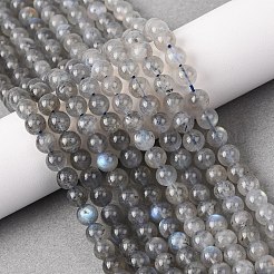 天然石ラブラドライトラウンドビーズ連売り  グレードAA  6mm  穴：1mm  約66個/連  15.5インチ&nbsp;G-M263-B-03