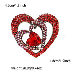 Heart Alloy Rhinestone Brooches for Backpack Clothes&nbsp;PW-WGF90AF-01