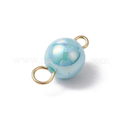 AB Color Plated Opaque Acrylic Round Connector Charms&nbsp;PALLOY-JF03543-01