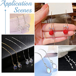 8Pcs 2 Style Brass Chain Stud Earring Findings&nbsp;KK-BBC0009-80