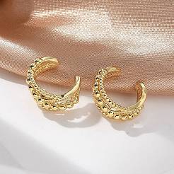 Rack Plating Brass Criss Cross Cuff Earrings&nbsp;EJEW-H099-11G