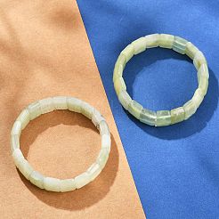 Natural New Jade Beaded Stretch Bracelets for Women Men&nbsp;BJEW-M049-08A