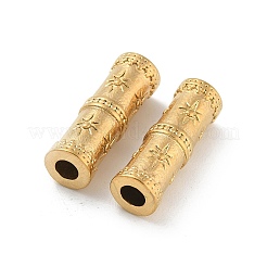 304ステンレススチールビーズ  18KGP本金メッキ  コラム  20.5x6mm  穴：3mm&nbsp;STAS-F309-B01