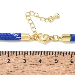 ポリエステル芯巻き丸紐ネックレスの製作  真鍮のパーツと  ゴールドカラー  藤紫色  17.72x0.18インチ（45x0.45cm）&nbsp;KK-CBACFA2-03G-21