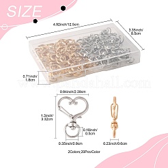 40色の合金製回転スナップフック留め具2個。  ミックスカラー  ハート  33.2x23.9x6mm  穴：5x9mm  20個/カラー&nbsp;FIND-FS0004-73B