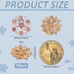10Pcs Alloy Rhinestone Shank Buttons&nbsp;BUTT-FG0001-41A