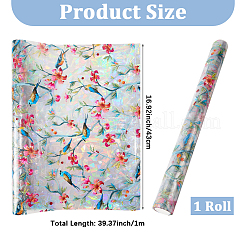 PVC静的ステッカー  窓の装飾  花柄  カラフル  430x0.2mm&nbsp;DIY-WH20047-01A-04