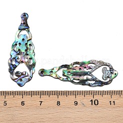 アクリルシェルペンダント  中空  ティアドロップ  カラフル  45~45.5x16x1.5mm  穴：1.4~1.6mm&nbsp;OACR-B039-01