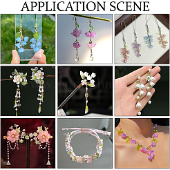DIYの葉っぱと花のパーツキット  アクリルパーツなど、  ガラス＆アクリルビーズ  スミレ  12.5x12.5x6.5mm  穴：1.5mm&nbsp;DIY-PA0001-64B