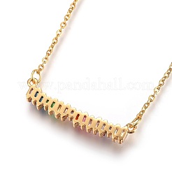 Brass Micro Pave Cubic Zirconia Pendant Necklaces&nbsp;NJEW-O108-01G