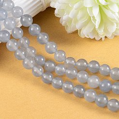 DIY染めブレスレット作りキット  8mm染めの白い天然翡翠丸ビーズを含む  伸縮性のある糸  グレー  8mm  穴：1mm&nbsp;DIY-SZ0003-45B