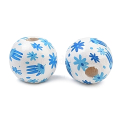 Printed Wood European Beads&nbsp;WOOD-G029-06A