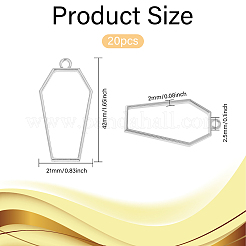 20Pcs Alloy Open Back Bezel Pendants&nbsp;FIND-CA0010-14G