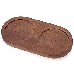 木彫りのカップマット  耐熱ポットマット  家庭用キッチン用  フラットラウンド  ペルー  148.5x75x10.5mm&nbsp;AJEW-WH20048-39E