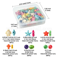 100Pcs 6 Styles Synthetic Turquoise Beads Sets&nbsp;TURQ-FS0001-05