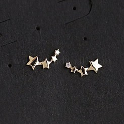 ロジウムメッキ 925 スターリングシルバー シルバー スター スタッド ピアス  女の子の女性のための可憐な小さなイヤリング  プラチナ&nbsp;STER-BB71180-A