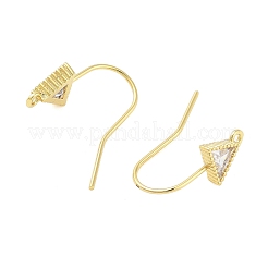 Brass Micro Pave Cubic Zirconia Earrings Findings&nbsp;EJEW-B063-05G-01
