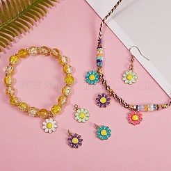 12Pcs 6 Colors Brass Enamel Charms&nbsp;KK-SZ0004-09