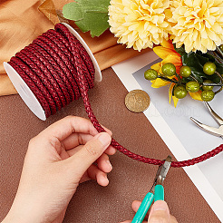 10M Round Imitation Leather Braided Cords&nbsp;LC-WH0008-03D