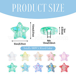 100Pcs Transparent Acrylic Beads&nbsp;OACR-TADJ0001-23