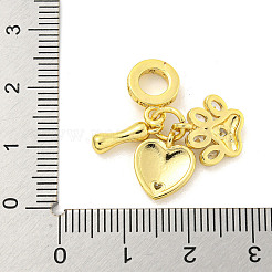 Rack Plating Brass Micro Pave Cubic Zirconia European Dangle Charms&nbsp;KK-P270-02C-G