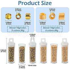 10080個9色ベーキングペイントガラスシードビーズ  シリンダー  ミックスカラー  2x1.5mm  穴：1mm  約1120PCS /カラー&nbsp;SEED-YW0002-48