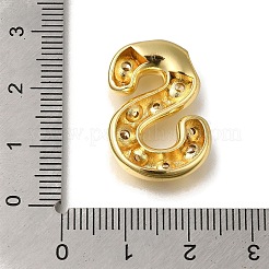 真鍮製キュービックジルコニアペンダント  文字S  文字S  24x16.5x6mm  穴：4mm&nbsp;X-KK-Q818-03S-G