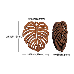 Natural Walnut Wood Pendants&nbsp;WOOD-CJ0001-28