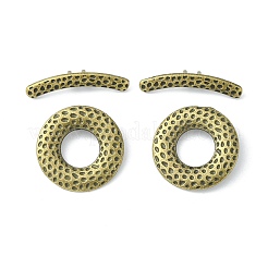 チベット風合金マンテル  カドミウムフリー＆ニッケルフリー＆鉛フリー  ドーナツ  アンティークブロンズ  31mm  穴：1.5mm&nbsp;MLF10975Y-NF