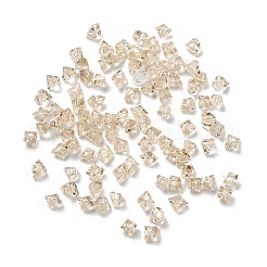 ガラスビーズ100個1セット  三角ビーズ  ダイヤモンドビーズ 透明の尖ったビーズ  淡い茶色  3x3x2mm  穴：0.8mm  約100個/セット&nbsp;GLAA-D300-02F