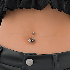 Spider 304 Stainless Steel Micro Pave Cubic Zirconia Belly Rings&nbsp;FS-WGE57A2-01