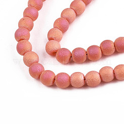 Frosted Electroplate Glass Beads Strands&nbsp;EGLA-S195-01C-06