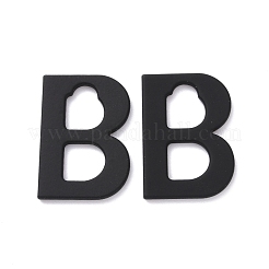 合金ペンダント  文字B  ブラック  27x19x2mm  穴：8~10x8~8.5mm&nbsp;FIND-G030-17