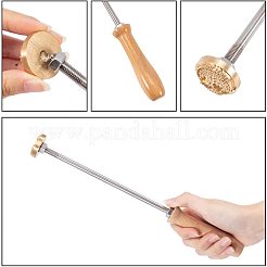 スタンピングエンボスはんだ付け真鍮にスタンプ  ケーキ/木用  鹿の模様  30mm&nbsp;AJEW-WH0113-15-213