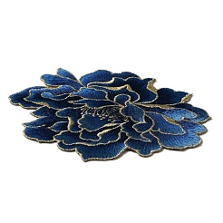 Peony Pattern Polyester Fabrics Computerized Embroidery Cloth Sew on Patches&nbsp;PATC-WH0009-10