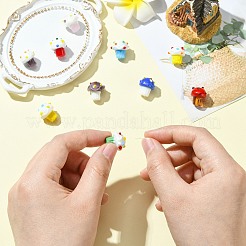 10個 10色 手作りの凹凸ランプワークビーズ  アイスクリーム  ミックスカラー  15~16x13.5~15.5mm  穴：1.2~1.8mm  1pc /カラー&nbsp;LAMP-CJ0002-16
