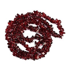 透明ガラスビーズ連売り  天然石風  ナゲット  暗赤色  4~11x8~10x2~8mm  穴：0.7mm  31.10''（79センチメートル）&nbsp;GLAA-Z009-01A