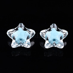 透明なアクリルビーズ  二層ビーズ  スター  ミックスカラー  19x20x11mm  穴：3mm  約280個/500g&nbsp;TACR-N011-001C-01