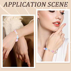 64Pcs 8 Colors Transparent Glass Beads&nbsp;GLAA-PA0001-24