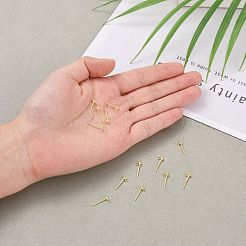 925スターリングシルバースタンドピアスパーツ  スタンプ925個付きイヤリングポスト  18KGP本金メッキ  14mm  ヘッド：5x2.5mm  穴：1mm  ピン：0.7mm&nbsp;STER-K167-042A-G