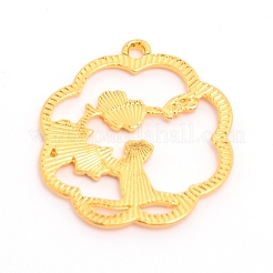 Alloy Enamel Pendants&nbsp;ENAM-WH0047-69G-RS