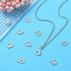 304ステンレススチールチャーム  月と太陽  ステンレス鋼色  11x9x1mm  穴：1mm&nbsp;STAS-CJC0008-18P