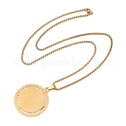 Religion 201 Stainless Steel Saint Benedict Medal Pendant 304 Stainless Steel Box Chain Necklaces&nbsp;SA-H003-04G