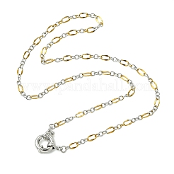 2Pcs 2 Colors 3MM Two Tone 304 Stainless Steel Figaro Chain Necklaces&nbsp;NJEW-JN06465