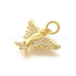 Brass Micro Pave Clear Cubic Zirconia Pendants&nbsp;KK-M297-04G