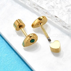 イオンプレーティング（IP）304ステンレススチールティアドロップスタッドピアス  ラインストーン付き  14KGP本金メッキ  クリスタル  6x4mm&nbsp;EJEW-A118-19G-02