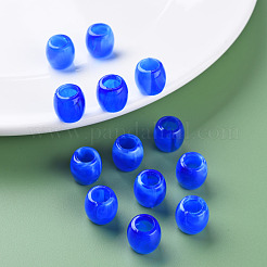 アクリルヨーロピアンビーズ  天然石風  大穴ビーズ  バレル  ブルー  11.5x11mm  穴：6mm&nbsp;X-MACR-S375-003-02