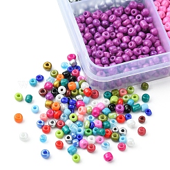 288g 24色 8/0ベーキングペイント k9ガラスシードビーズ  ラウンド  ミックスカラー  3mm  穴：1mm  12 G /カラー&nbsp;SEED-FS0001-10