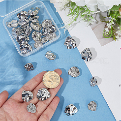 30個 3スタイル 1穴合金シャンクボタン  ナゲット  プラチナ  15~20x14.5~19.5x7.5~8mm  穴：2mm  10個/スタイル&nbsp;BUTT-CY0001-27P